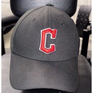 Cleveland Guardians New Era 39THIRTY Hat -Black Stretch Fit Cap - Size Small/Med